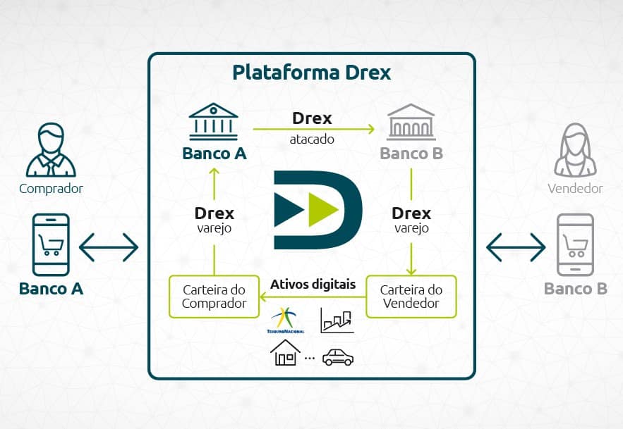 Diagram illustrating the operational flow of the Drex digital currency platform